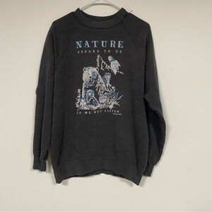 Vintage 90s Abbey Press Nature Charcoal Crewneck fits like M
